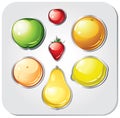 Vector set of fruit buttons. Royalty Free Stock Photo