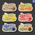 Vector set of fruit Ice Cream labels Royalty Free Stock Photo