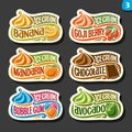 Vector set of fruit Ice Cream labels Royalty Free Stock Photo