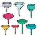 Vector set of funnels