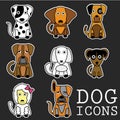 Vector set of funny cartoon dogs Royalty Free Stock Photo