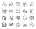 Vector set of Gears, Artificial intelligence and Gift box line icons set. Vector