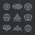 Vector set of geometric line hipster logos, icons, badges .