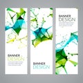 Vector set geometric polygonal banners. Technology modern business template. Royalty Free Stock Photo