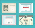 Vector set of gift certificates. Great for certificates, diplomas, and awards. Certificate, Diploma of completion