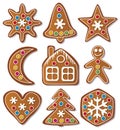 vector set of gingerbread cookies