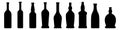 Vector Set of Glass Bottle Silhouette