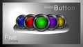 Vector set of glass buttons. Royalty Free Stock Photo