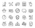 Vector set of Global business, Touchscreen gesture and Ssd line icons set. Vector