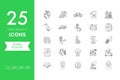 Vector set of Global Ecology icons Royalty Free Stock Photo