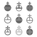 Vector set with Globus cruciger Royalty Free Stock Photo