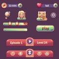 Vector set of glossy menu buttons and icons, elements