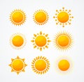 Vector Set of glossy sun icon set