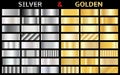 Vector set of gold and silver gradients Royalty Free Stock Photo