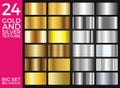 Vector Set of Gold and Silver Gradients, Gold and Silver Squares Collection, Textures Group