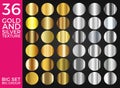 Vector Set of Gold and Silver Gradients, Gold and Silver Squares Collection