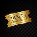 Vector golden tickets and coupons templates Royalty Free Stock Photo