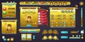 Vector set of graphic screens with menu buttons and icons