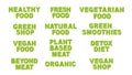 Vector set of green and organic products labels and badges Royalty Free Stock Photo
