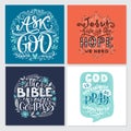 Vector set of greetings card with religions lettering. Royalty Free Stock Photo