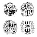 Vector set of greetings card with religions lettering. Royalty Free Stock Photo