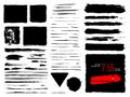 Vector set of grunge brush strokes and background