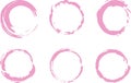 Vector set grunge circle brush strokes for frames Royalty Free Stock Photo