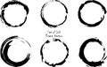 Vector set grunge circle brush strokes for frames Royalty Free Stock Photo