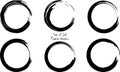 Vector set grunge circle brush strokes for frames Royalty Free Stock Photo