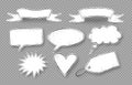 Vector set of grunge hand drawn speech bubbles Royalty Free Stock Photo