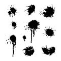 Vector set of grunge ink blots Royalty Free Stock Photo