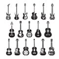 Vector set of guitars in flat style Royalty Free Stock Photo