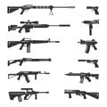 Vector set of guns icons