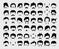 Vector set. hair, mustache, beard