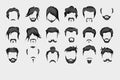 Vector set. hair, mustache, beard