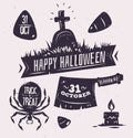 Vector set of halloween badges Royalty Free Stock Photo