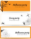 Vector set for halloween. Horizontal frames for text. Party invitations, halloween flyers, coupons, banners
