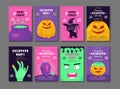 Vector set of Halloween party invitations or greeting cards Royalty Free Stock Photo