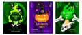 Vector set of Halloween party poster, flyer, invitation card, invite template Royalty Free Stock Photo