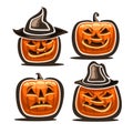 Vector set of Halloween Pumpkins