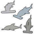 Vector set of hammerhead shark