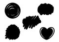 Vector set of hand drawn brush strokes isolated on white background.