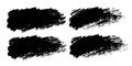 Vector set of hand drawn brush strokes, stains for backdrops rectangular shapes. Monochrome various textured design