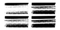 Vector set of hand drawn brush strokes, stains for backdrops rectangular shapes. Monochrome various textured design