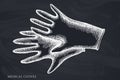 Vector set of hand drawn chalk medical gloves Royalty Free Stock Photo