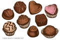 Vector set of hand drawn colored chocolate candies Royalty Free Stock Photo