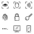 Vector Set of Hand Drawn Cyber Security Icons