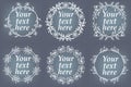 Vector set of hand drawn frames. Page decorations with floral elements Royalty Free Stock Photo