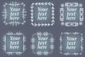 Vector set of hand drawn frames. Page decorations with floral elements Royalty Free Stock Photo