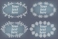 Vector set of hand drawn frames. Page decorations with floral elements Royalty Free Stock Photo